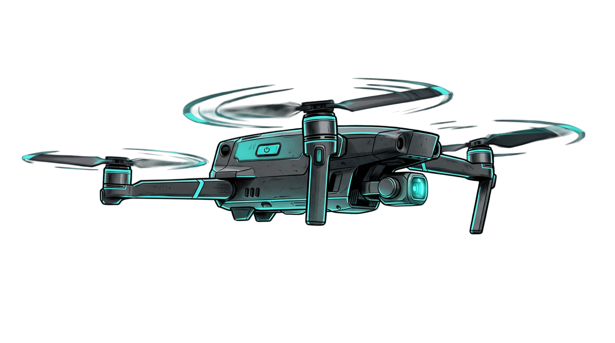 Site drone flying across